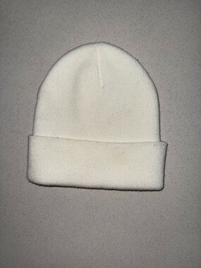 White Knit Beanie / Toque One Size Minimalist Winter Hat Basic Essentials